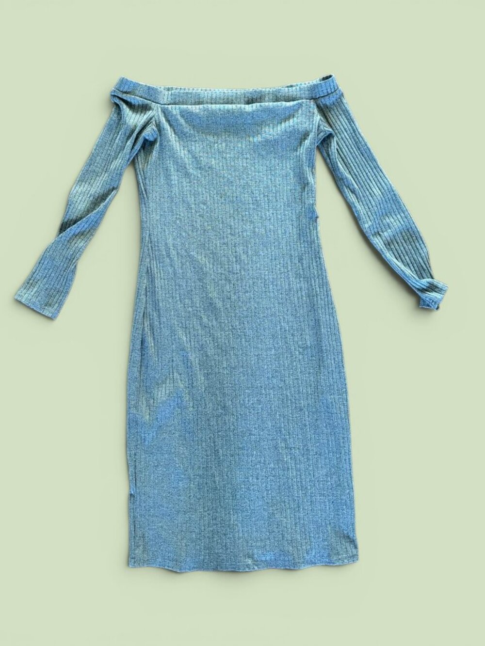 Daily Look Ribbed Off the Shoulder Dress - Picture 3 of 4